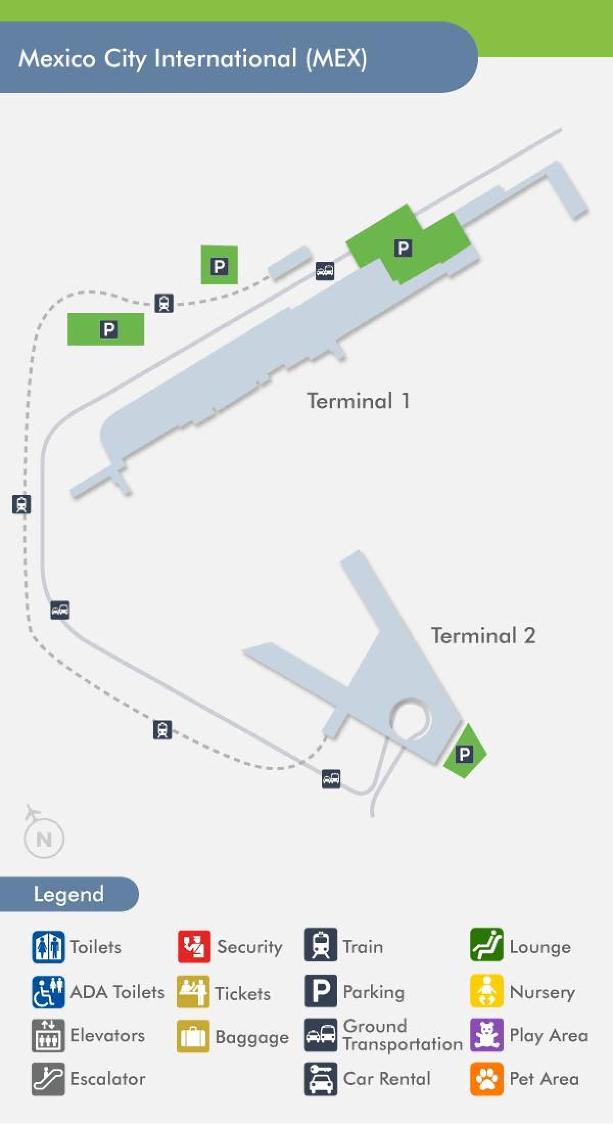 Mexico City airport terminal hartë