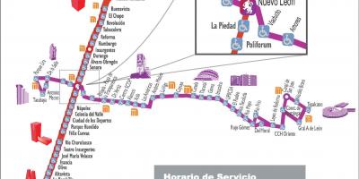 Harta e metrobus në Meksiko