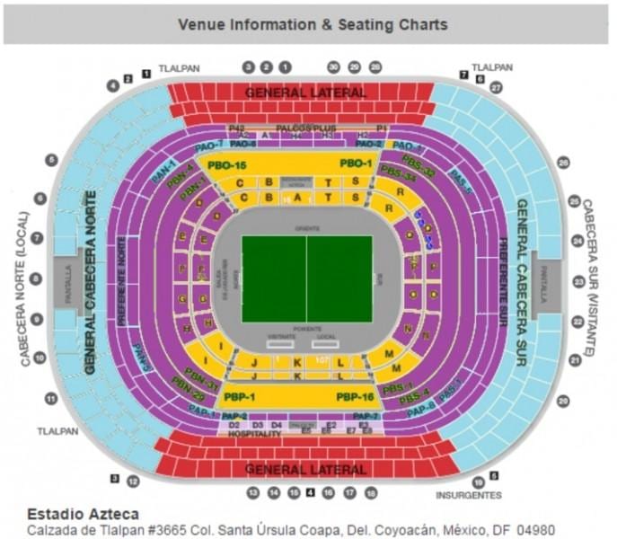 estadio azteca shtrojë hartë