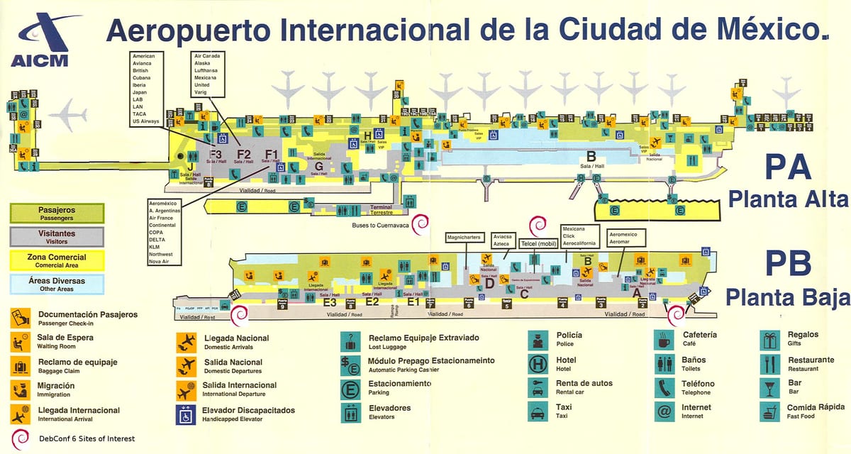 Mexico City aeroporti ndërkombëtar hartë