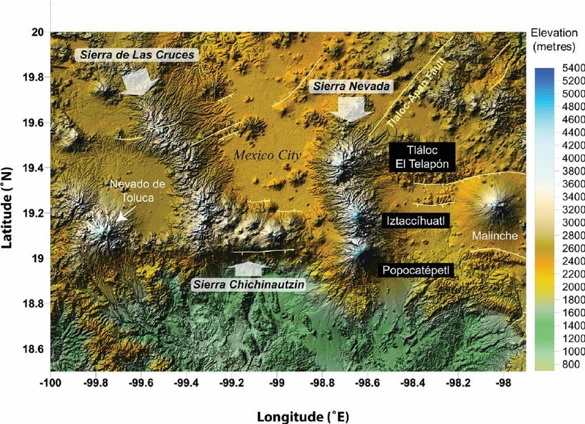 hartë e Meksikës Qytetit lartësi