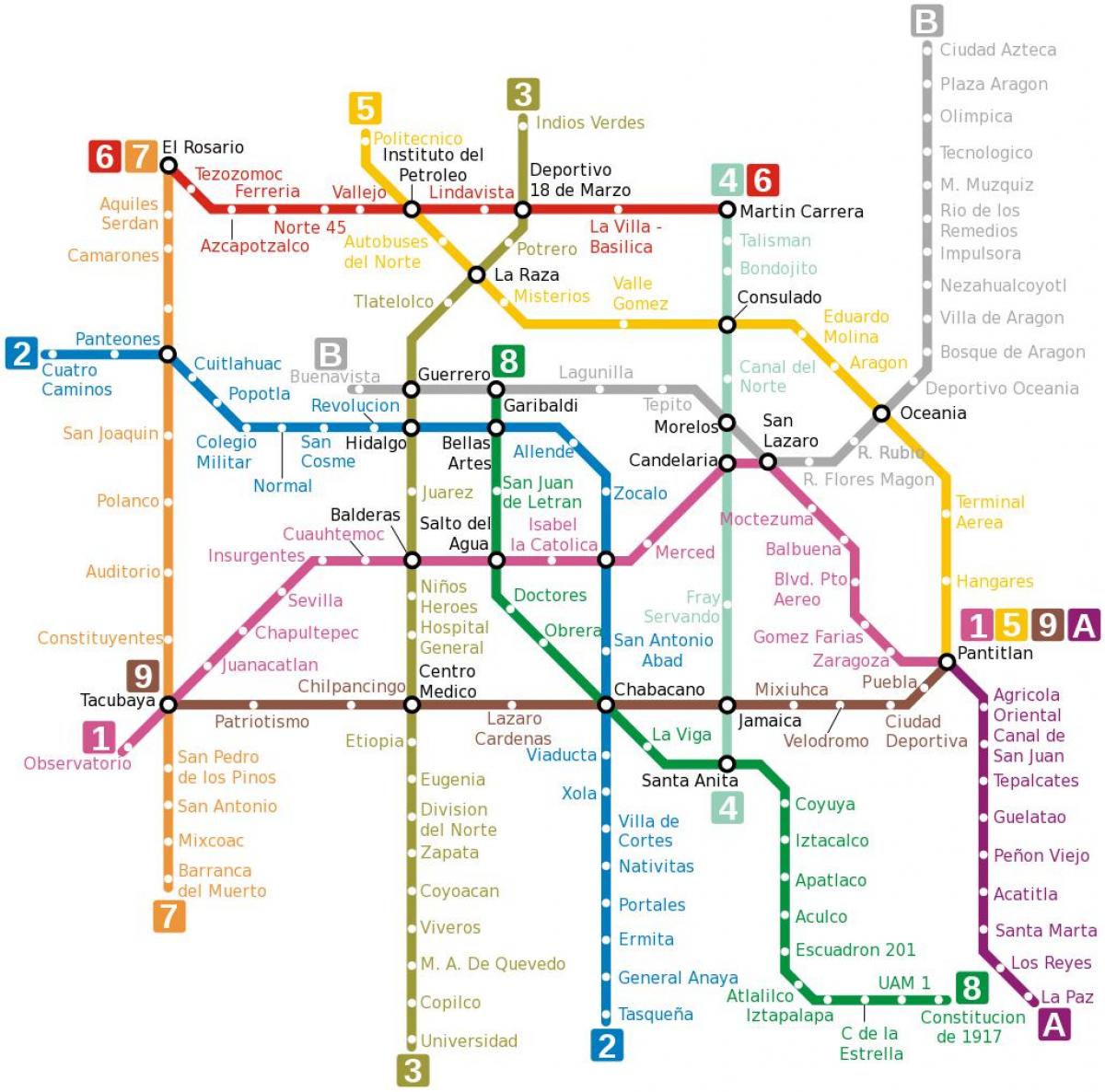 Meksikë df metro hartë