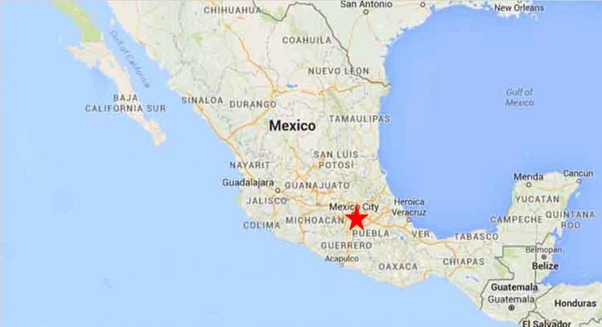 kryeqyteti i Meksikos hartë