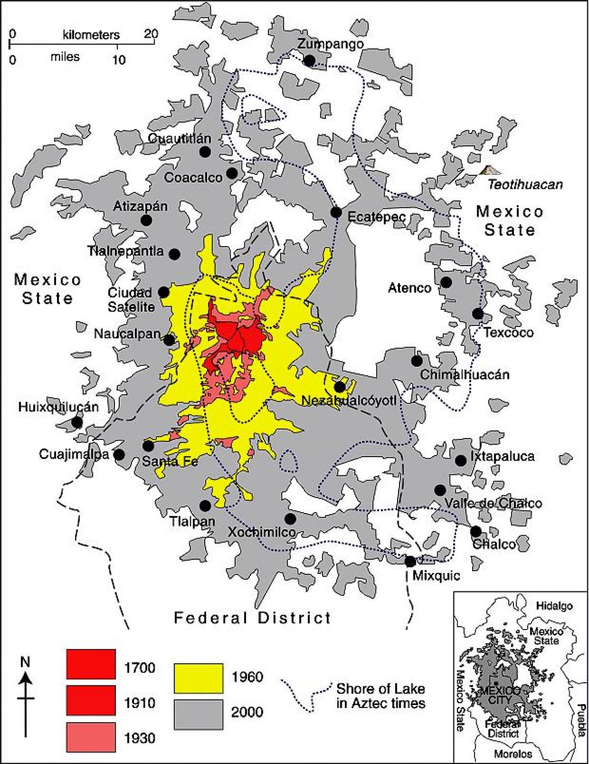 hartë e Meksikës Qytetit e qarkut