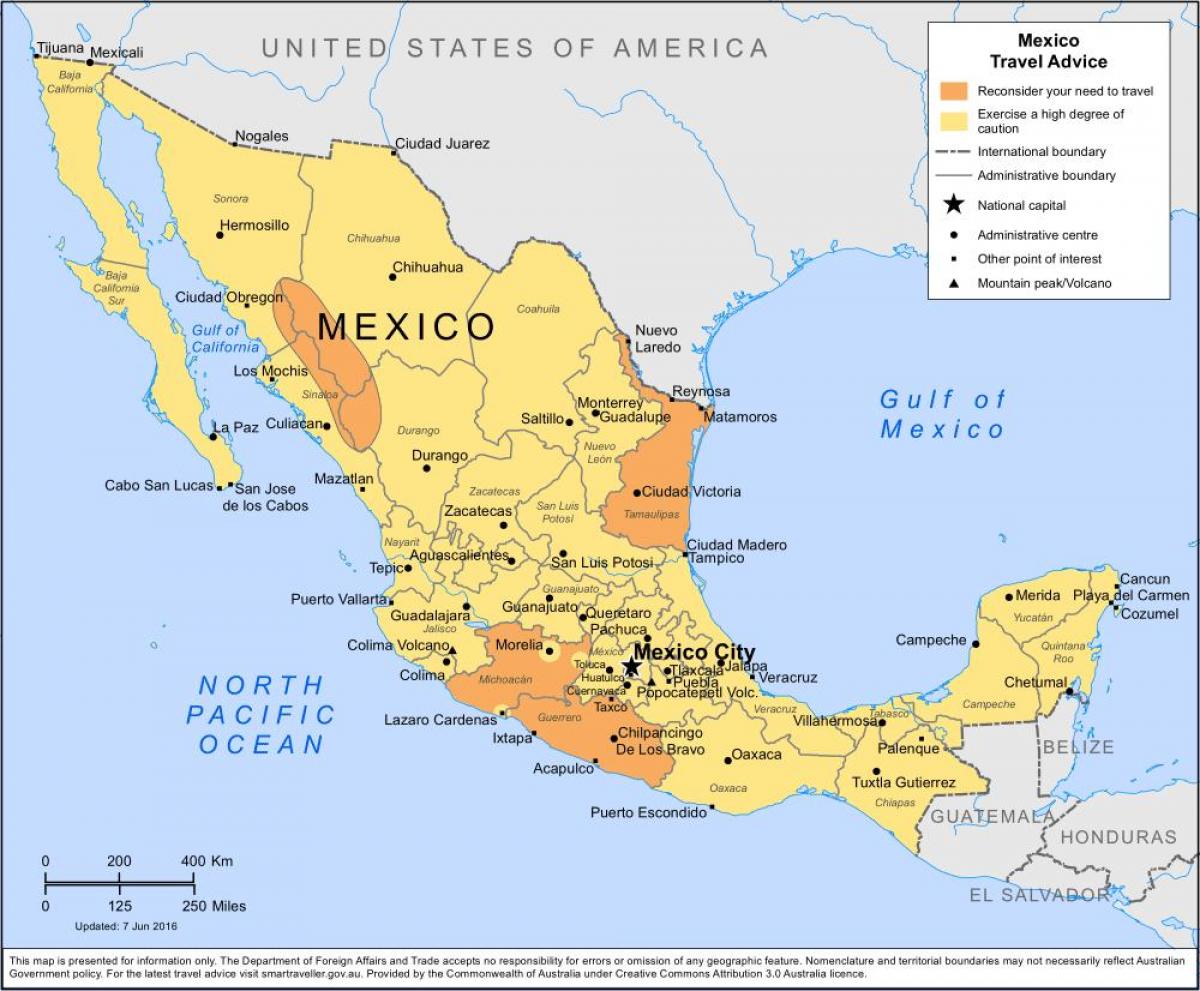 hartë e Meksikës Qyteti dhe zonat përreth