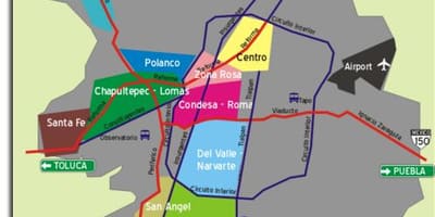 Lagje hartë e Meksikës Qytetit