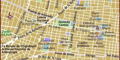 Centro historico Meksikë hartë të Qytetit